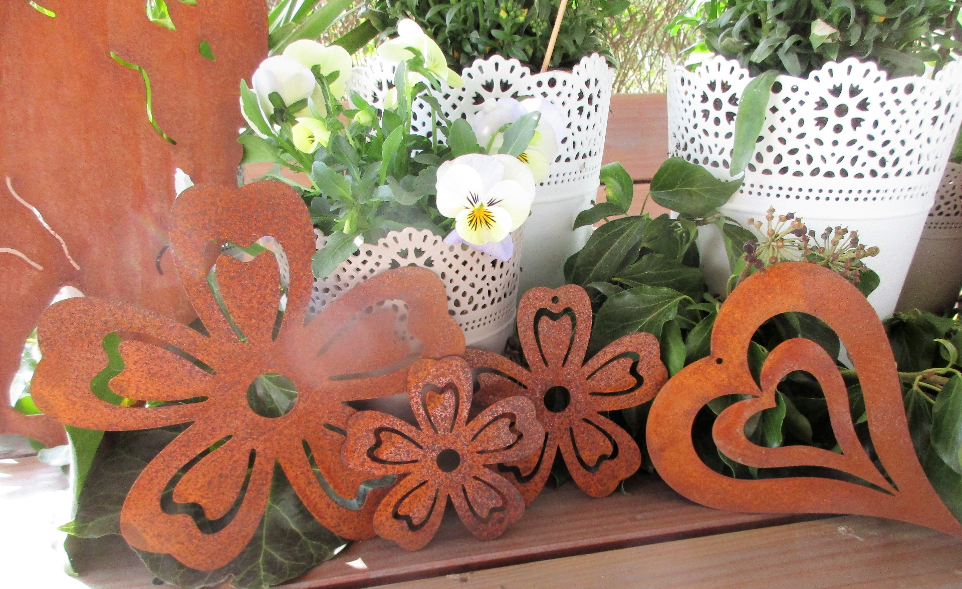 Blumen zum Hängen 3-er Set (8/10/15 cm)