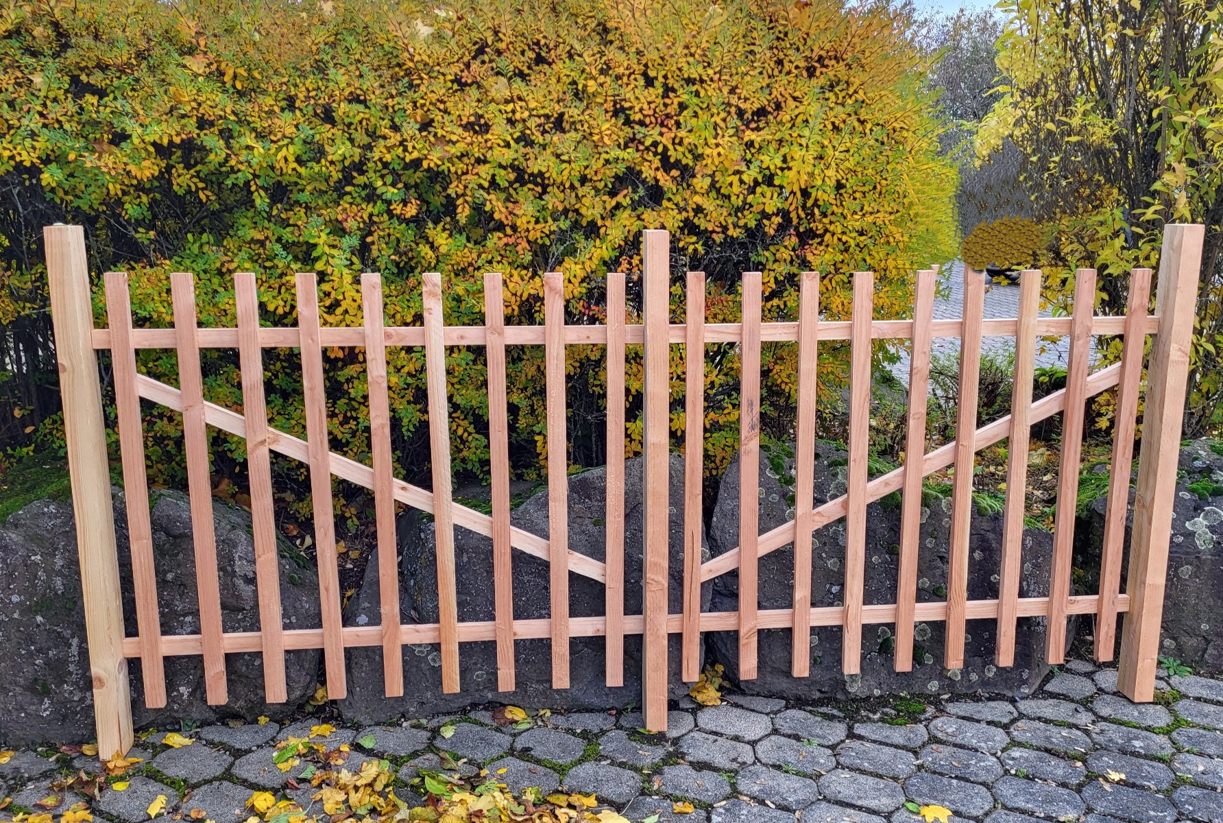 Zaunpfosten für Holzzaun - Douglasie, sägerau - 8081-DO (1180x49x72 mm)