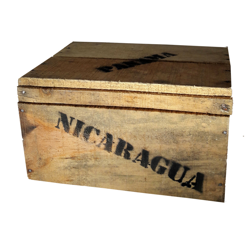 Holzkiste, mini (21x27x14,5cm),Vintage, Weinkiste, Obstkiste mit Deckel und Aufdruck