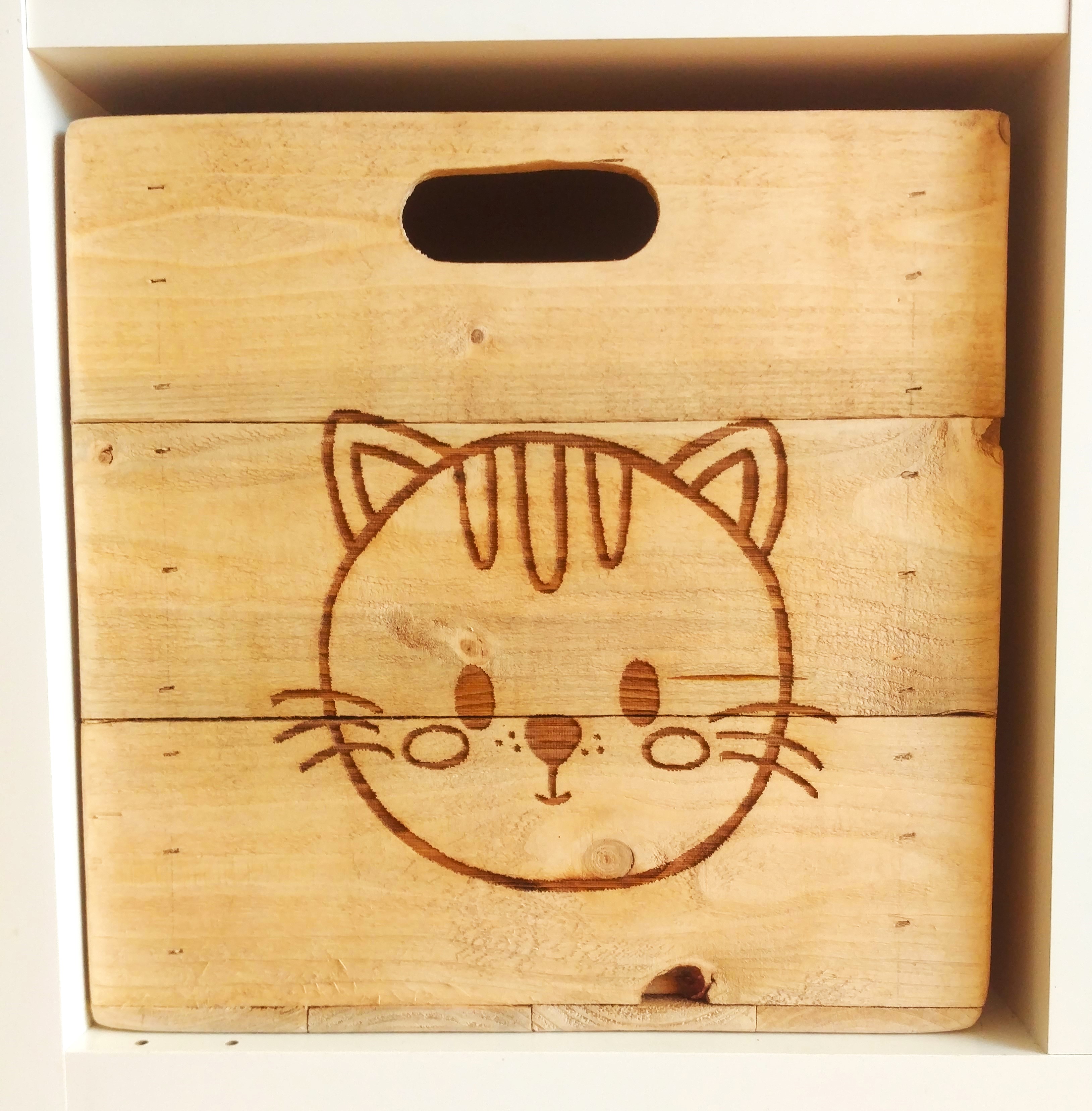Motivkiste "Katze", im Vintage-Look