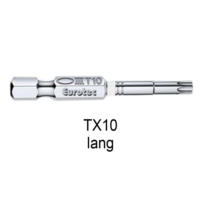 Eurotec - Torx lang Bit 1/4" x 50 mm, TX10