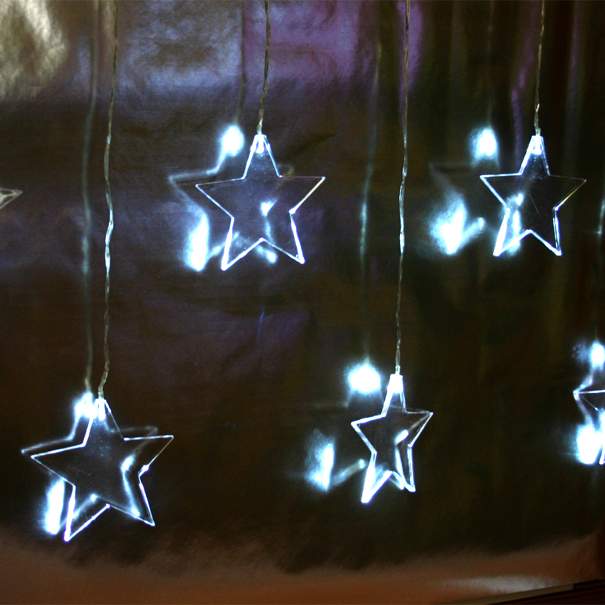 LED Acrylvorhang mit 8 Sternen für den Innen- und Außenbereich