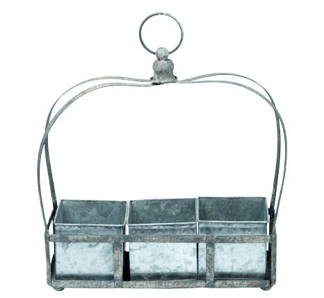 Broste Copenhagen - Zink/Metall- 3-Fach Blumenübertopf ''Ally'' -groß