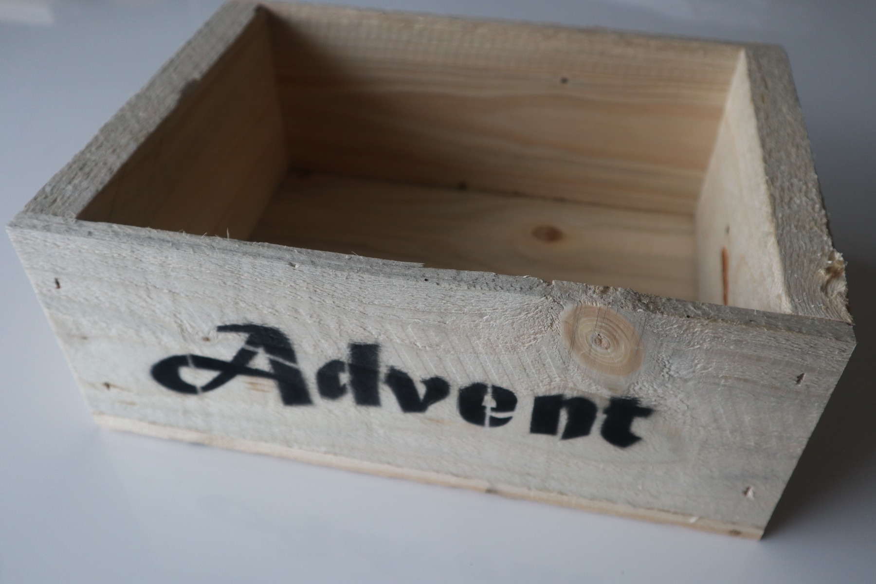kleine Deko-Holzkiste "Advent"
