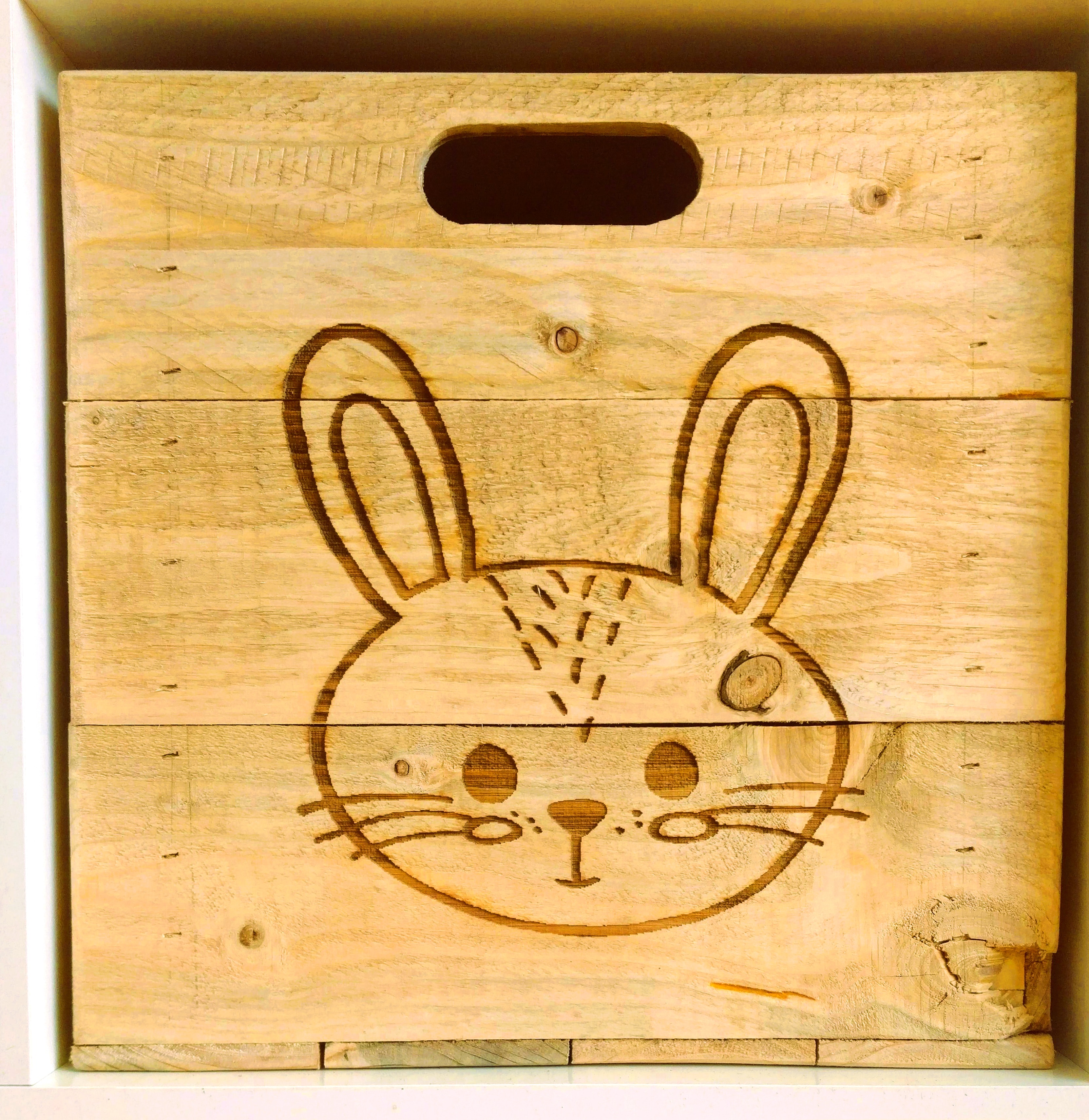 Motivkiste "Hase", im Vintage-Look