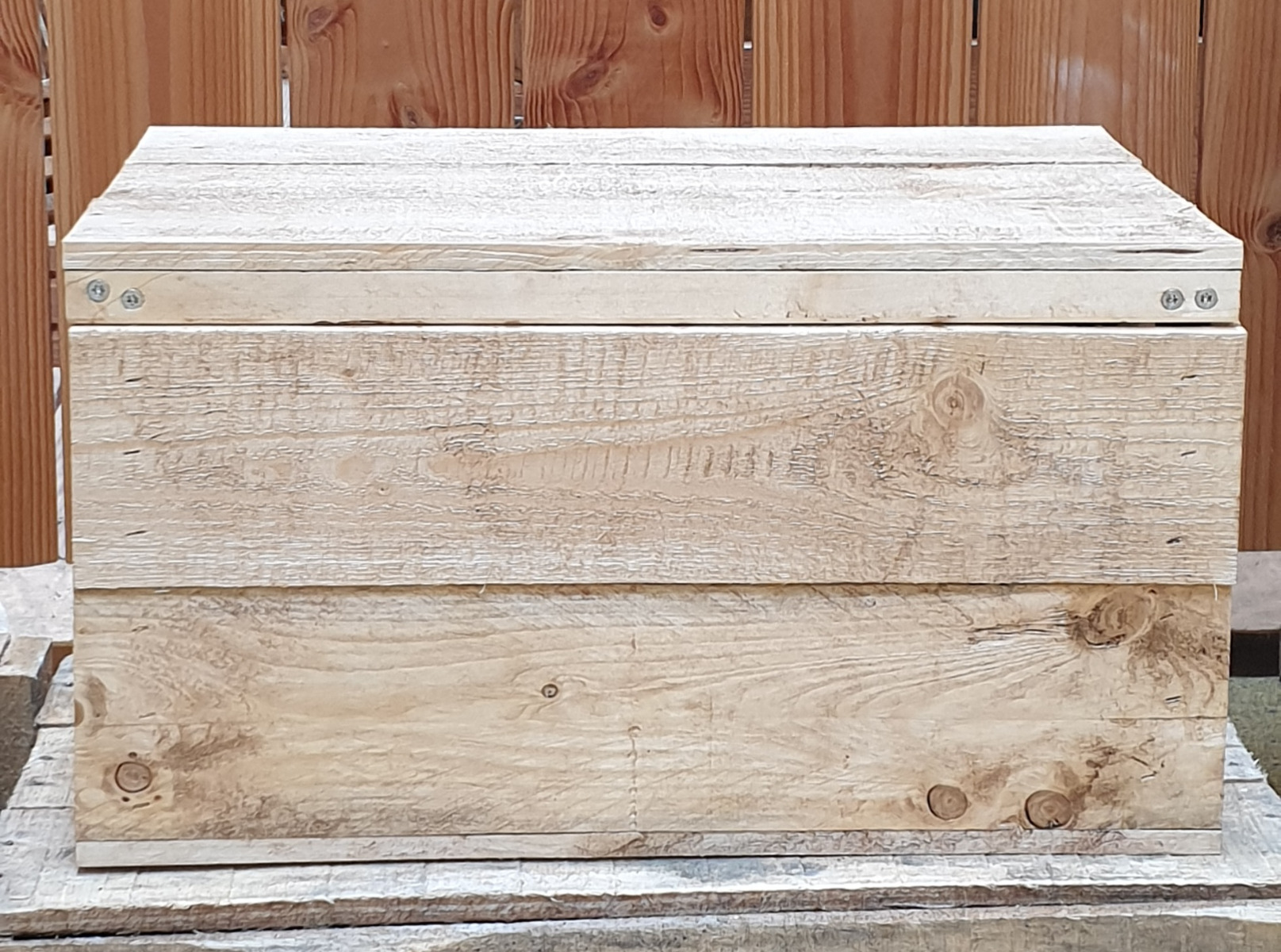 Holzkiste mit Deckel (unbedruckt, Vintage), ca