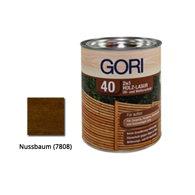 Gori 40 Holzschutz Lasur, 2in1, 7808 Nussbaum