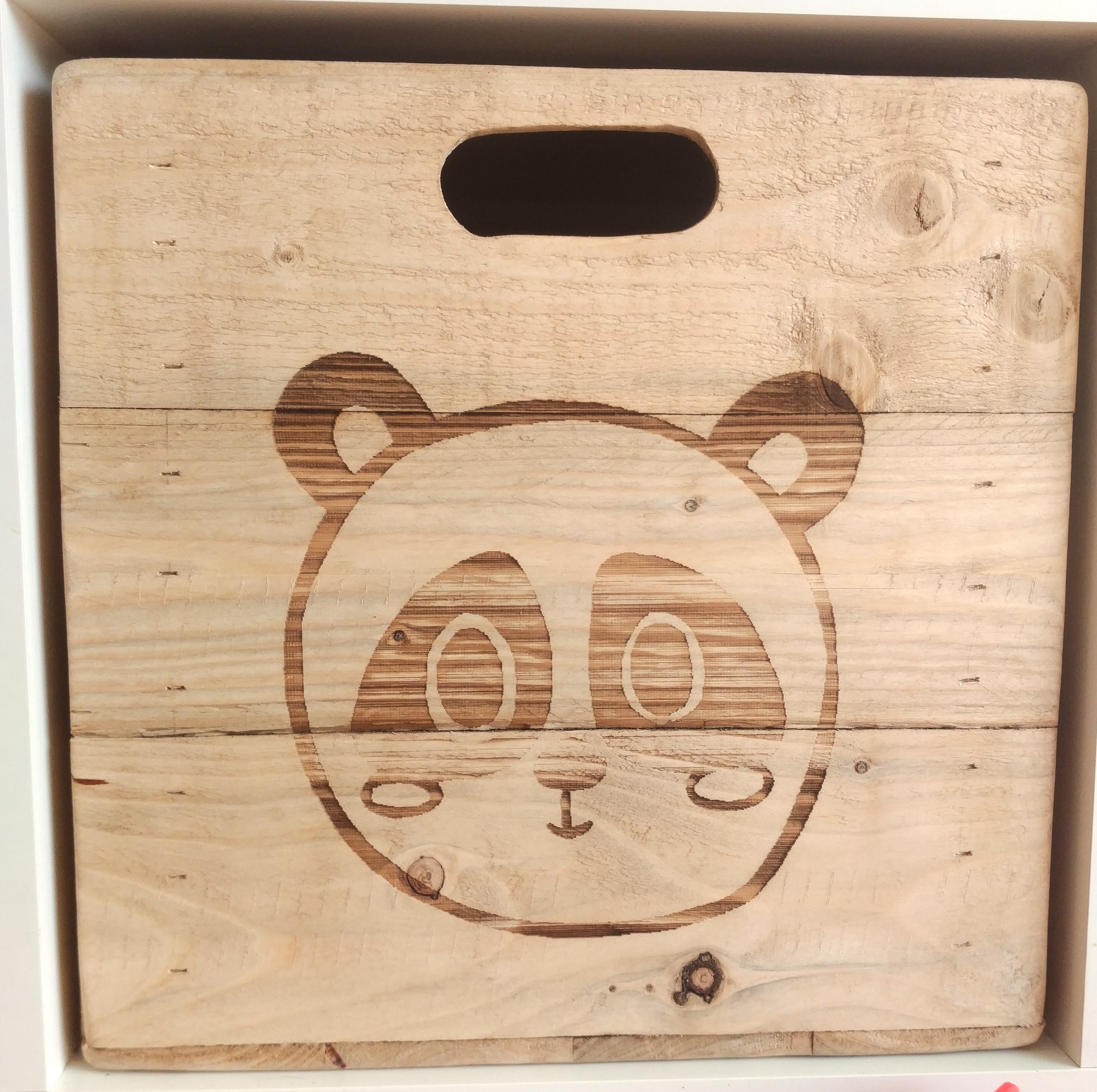 Motivkiste "Panda", im Vintage-Look
