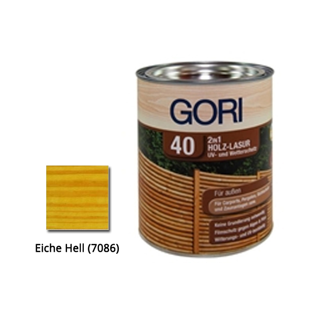 Gori 40 Holzschutz Lasur, 2in1, 7801 Eiche Hell