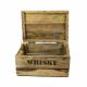 Used-Look Whisky Holzkiste, junior (24x34,5x19cm), Vintage, Weinkiste, Obstkiste mit Deckel und Aufdruck