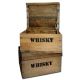 Whisky Holzkiste, mini (21x27x14,5cm), 2er Set, Vintage, Weinkiste, Obstkiste mit Deckel und Aufdruck